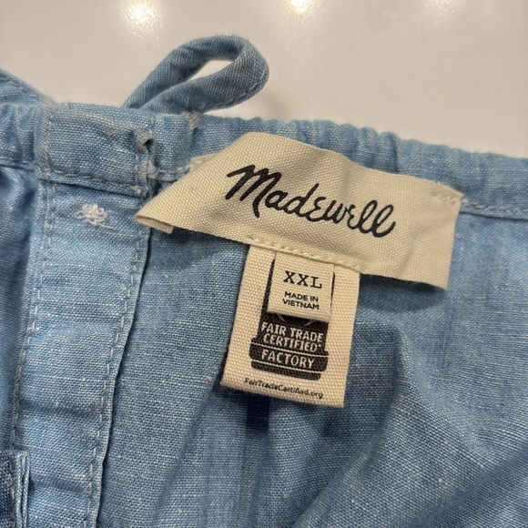 Madewell XXL Linen-Blend Meriden Top in Chambray - Picture 5 of 5